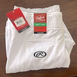 Rawlings Baseball Knickers. Adult Large. Solid White. No piping. New with tags.